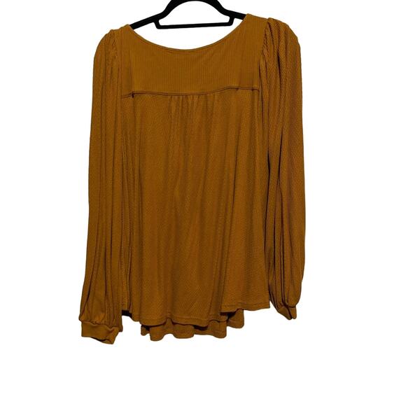 Free People Devin Scoop Neck Long Sleeve Top M - Picture 4 of 4